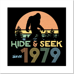 Vintage Bigfoot Hide and Seek Since 1979 40th Birthday Gift Posters and Art